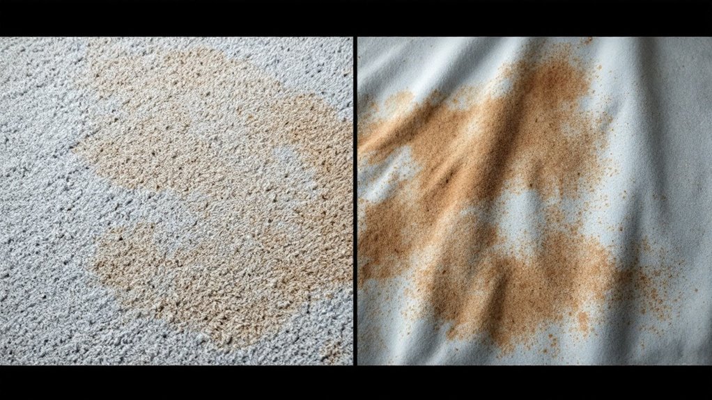 Before-and-after carpet cleaning.